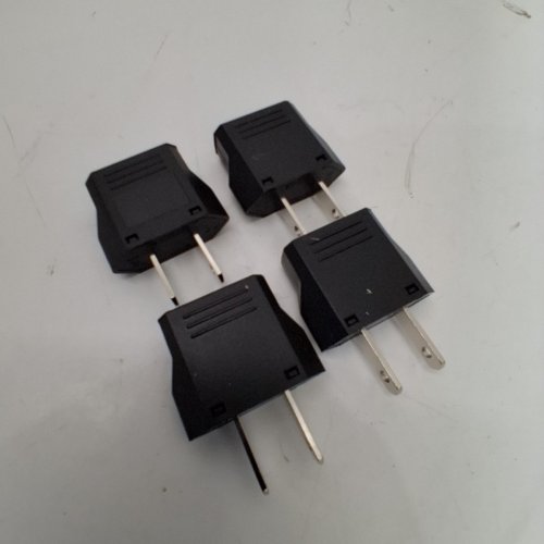 4PK US/CA TO EUROPEAN TRAVEL PLUG ADAPTER - BLACK image 2