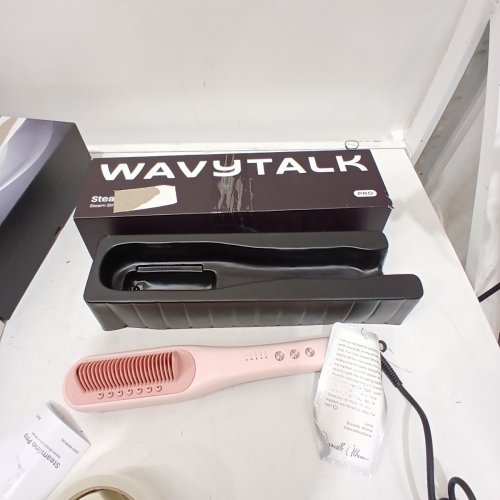 WAVYTALK 395 PRO STEAM HAIR STRAIGHTENER BRUSH - PINK image 3