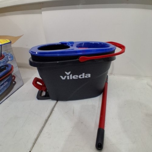 VILEDA EASYWRING RINSECLEAN SPIN MOP & BUCKET SYSTEM - GREY/BLUE image 2