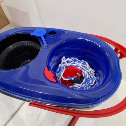 VILEDA EASYWRING RINSECLEAN SPIN MOP & BUCKET SYSTEM - GREY/BLUE image 3