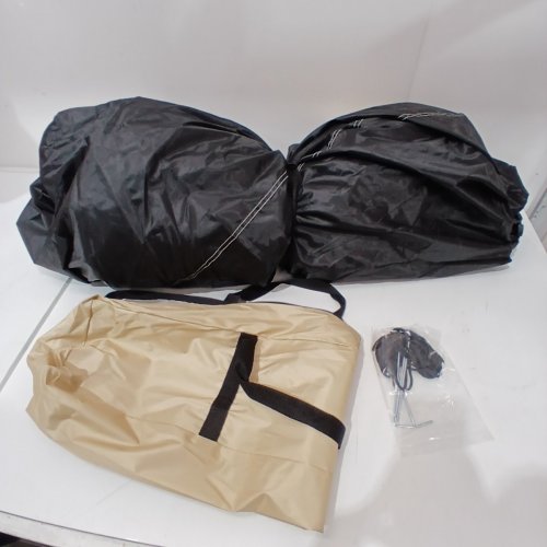 EASY SETUP WATERPROOF CAMPING TENT FOR 3-4 PERSONS WITH VENTILATION WINDOWS - TAN / BLACK image 4
