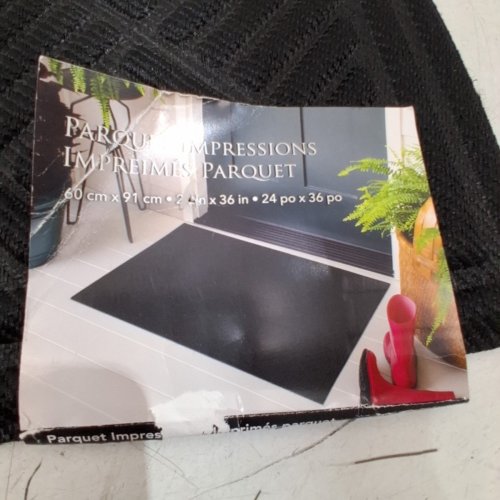 PARQUET IMPRESSIONS NON SLIP DOOR MAT - 24" X 36" - BLACK/GREY (MODEL: 1648955) image 2
