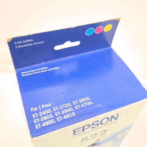 2 (3PC) EPSON 522 COMBO PACK INK REFILL BOTTLES FOR SELECT ECOTANK PRINTERS - 65ML EACH - CYAN, MAGENTA, YELLOW (MODEL: T522520-S/CP) image 2