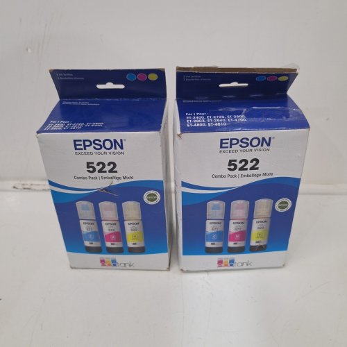 2 (3PC) EPSON 522 COMBO PACK INK REFILL BOTTLES FOR SELECT ECOTANK PRINTERS - 65ML EACH - CYAN, MAGENTA, YELLOW (MODEL: T522520-S/CP) image 4