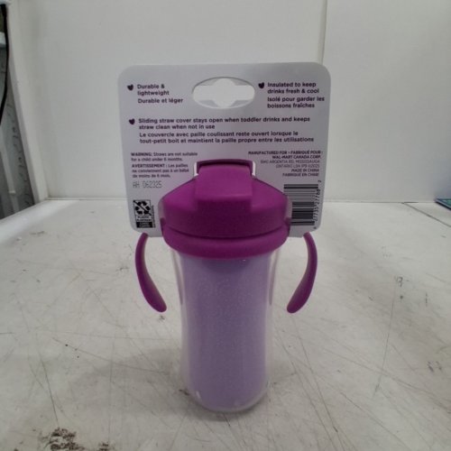 PARENT'S CHOICE INSULATED STRAW CUP WITH HANDLES - 300ML - PURPLE image 4