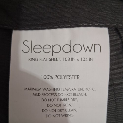 6PC SLEEPDOWN BEDDING SET WITH FITTED SHEET, FLAT SHEET & PILLOWCASES AND SHAMS - KING - DARK GRAY image 2
