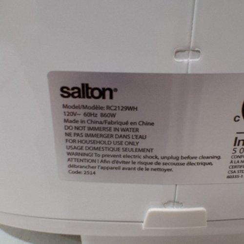 SALTON MULTIFUNCTION MICOM RICE COOKER - 20 CUPS - WHITE (MODEL: RC2129WH) image 6