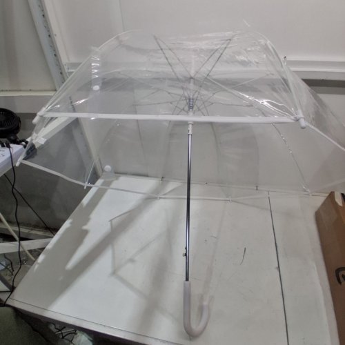 BUBBLE CLEAR UMBRELLA - 32" - CLEAR/WHITE image 2