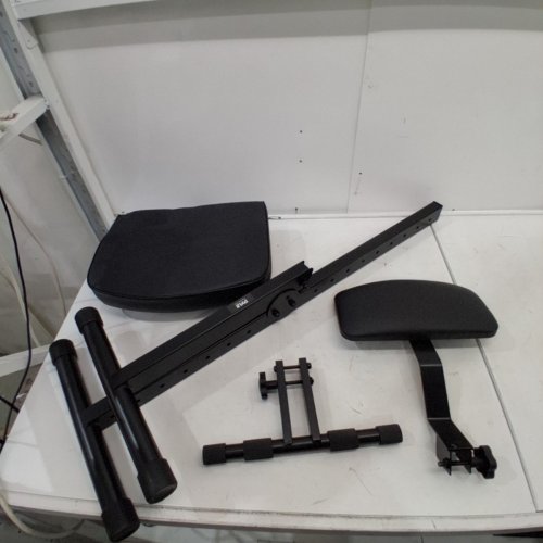 PYLE FOLDABLE/PORTABLE PADDED CUSHIONED DRUM THRONE GUITAR STOOL WITH BACKREST & FOOTREST - 43.3" X 24" X 16" - BLACK image 2