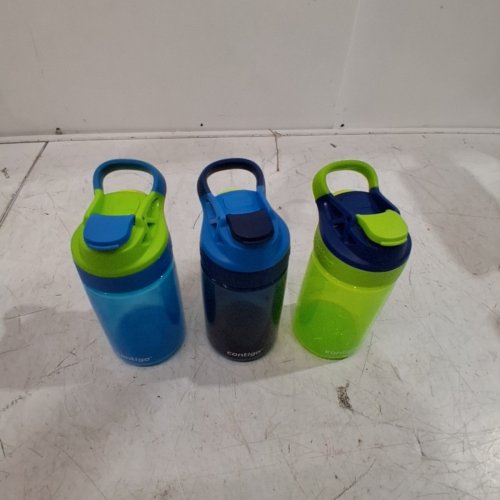 3PK CONTIGO KIDS AUTO SEAL SIP WATER BOTTLES - 14OZ - BLUE/GREEN (MODEL: 1338504) image 2