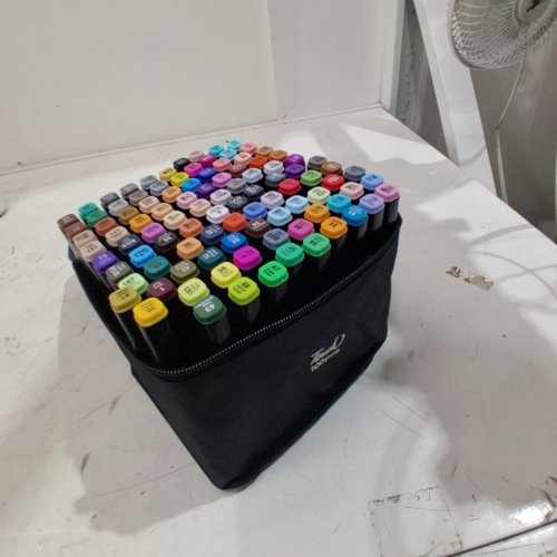100PC TOUCH ALCOHOL ART MARKERS IN ZIPPERED CASE- BLACK image 2