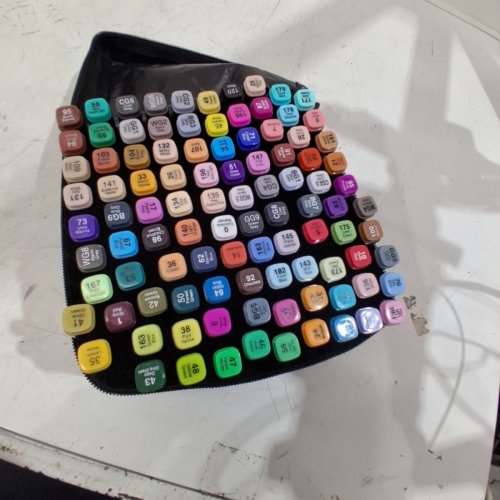 100PC TOUCH ALCOHOL ART MARKERS IN ZIPPERED CASE- BLACK image 3
