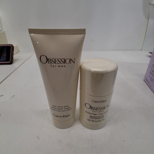 2PC MENS CALVIN KLEIN OBSESSION AFTER SHAVE BALM AND DEODORANT STICK-75G /100 ML image 3