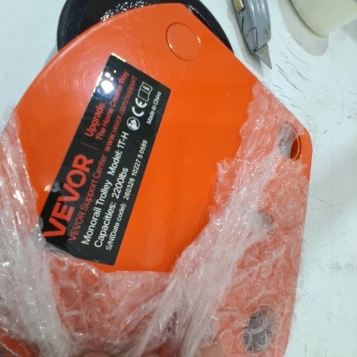 ELECTRIC HOIST MANUAL TROLLEY - 1100 LBS/0.5 TON MAX - ORANGE - (MODEL: 1T-H) image 3