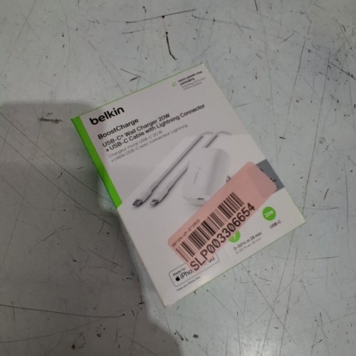 2PC BELKIN BOOST CHARGE WALL CHARGER WITH USB-C TO USB-C CABLE - 30W - 3.3FT - WHITE image 4