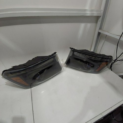 LEFT AND RIGHT BLACK HOUSING AMBER CORNER QUAD HEADLIGHT SIGNAL LAMPS - FITS VARIOUS MODELS - BLACK/CLEAR (MODEL: DGPU09V2.00.H.L / DGPU09V2.00.H.R) image 2