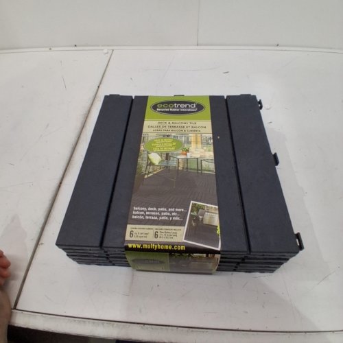 6PK ECOTREND DECK AND BALCONY TILE- 12" X 12"- BLACK image 2