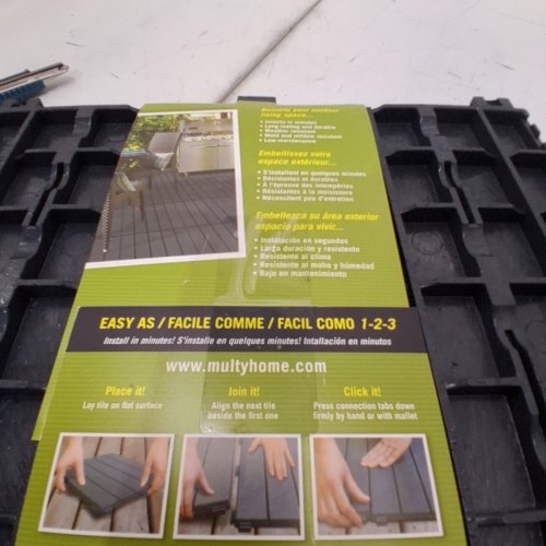 6PK ECOTREND DECK AND BALCONY TILE- 12" X 12"- BLACK image 3