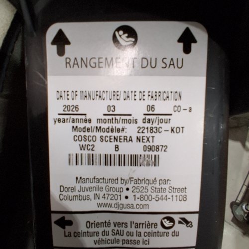COSCO SCENERA NEXT CONVERTIBLE CAR SEAT - BLACKOUT (MODEL: 22183C-KOT) image 2