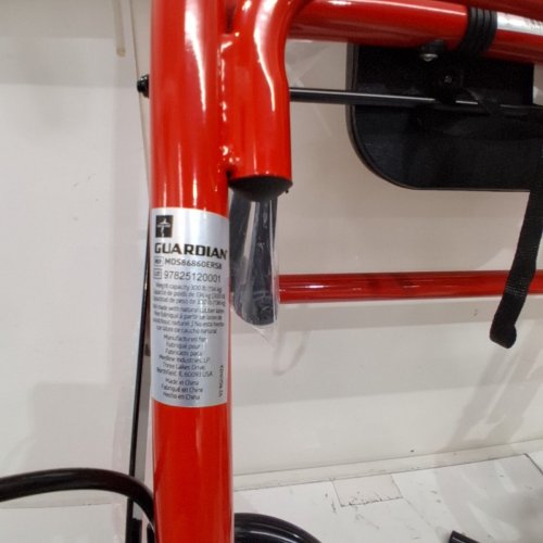 MEDLINE GUARDIAN BASIC STEEL ROLLATOR WITH 8" WHEELS ROLLING WALKER - 300LB CAPACITY - RED (MODEL: MDS86860ERS8) image 5