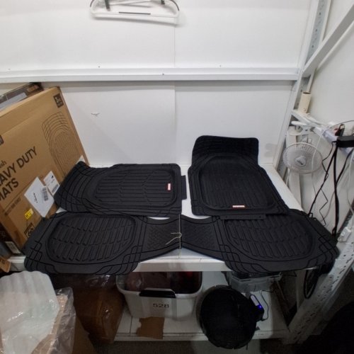 3PC MOTORTREND TRIM TO FIT DEEP DISH HEAVY DUTY ALL WEATHER FLOOR MATS - UNIVERSAL - BLACK image 2