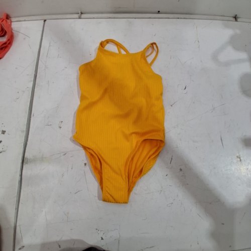 GIRLS' GEORGE STRAPPY ONE-PIECE SWIMSUIT ONE-PIECE SWIMSUIT - MEDIUM - YELLOW image 3