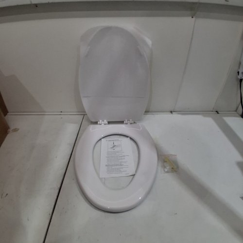 CENTOCO HEAVY DUTY MOLDED PLATIC ELONGATED CLOSED FRONT TOILET SEAT, WHITE (MODEL: DS900-001) image 3