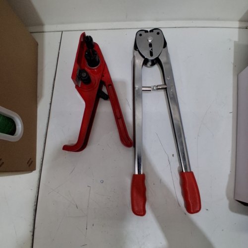 PALLET PACKAGING STRAPPING BANDING KIT WITH TENSIONER TOOL SEALER - ~1000FT+ - GREEN/ RED image 3