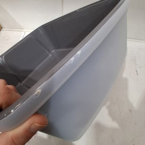 IRIS USA LARGE OPEN TOP CAT LITTER BOX WITH SCATTER SHIELD AND SCOOP - 19" X 15" X 11.8" - GREY/CLEAR - (MODEL: 301755) image 3