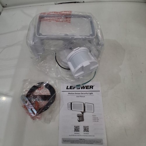 LEPOWER OUTDOOR LED MOTION SENSOR SECURITY LIGHTS - 38W - 4200 LM - 5500 K - WHITE (MODEL: YY02A-WH) image 3