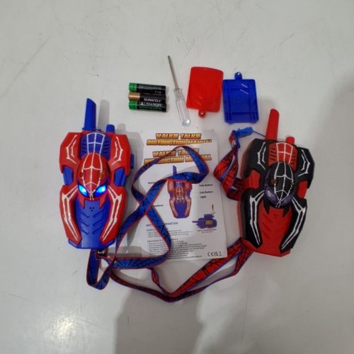 2PC SPIDERMAN LIGHT-UP TOY WALKIE TALKIES - BLUE/RED image 4