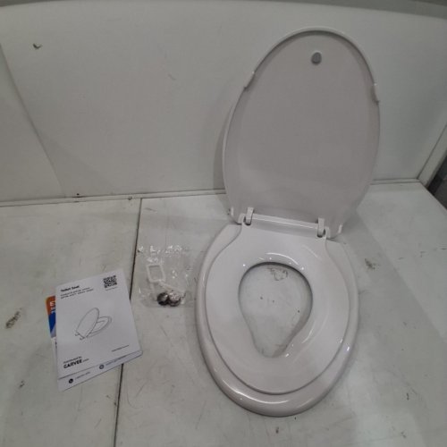 GARVEE ELONGATED TOILET SEAT WITH BUILT-IN TODDLER SEAT - 19" - ELONGATED - WHITE (MODEL: PHO_0VP6OQUI) image 4