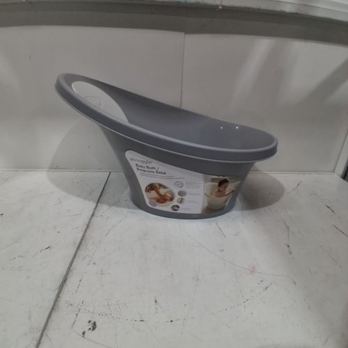 SHNUGGLE NEWBORN BABY BATH WITH BUILT IN SUPPORT BUMP AND SOFT BACKREST - 23" X 15" X 11" - GREY image 4