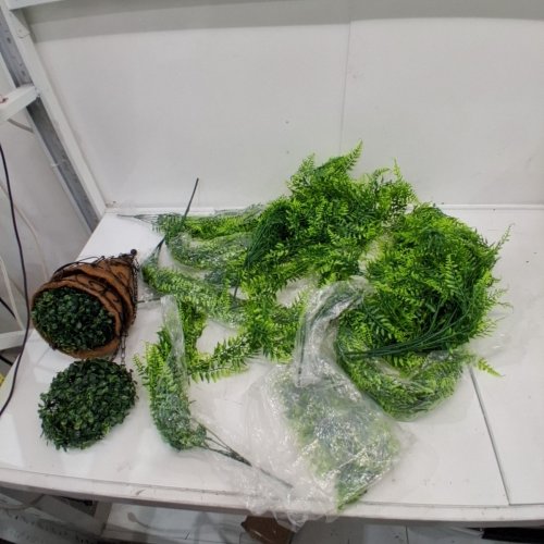 2PK FAIRBLO ARTIFICIAL HANGING PLANT BOSTON FERN WITH BASKET - 23.6" - GREEN image 3