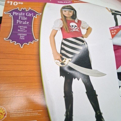 2PC TEEN GIRL'S RUBIES PIRATE COSTUME - SMALL (4) -PINK/BLACK/WHITE image 2