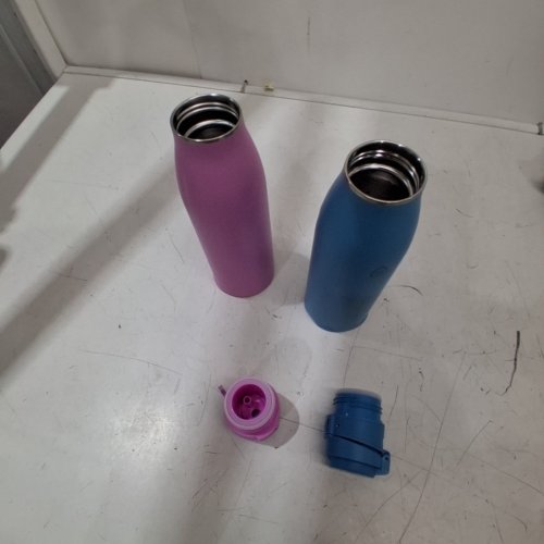 2PK THERMOFLASK LEAKPROOF COMFORT SIP STAINLESS STEEL BOTTLE - 25OZ - PURPLE/MINT image 2