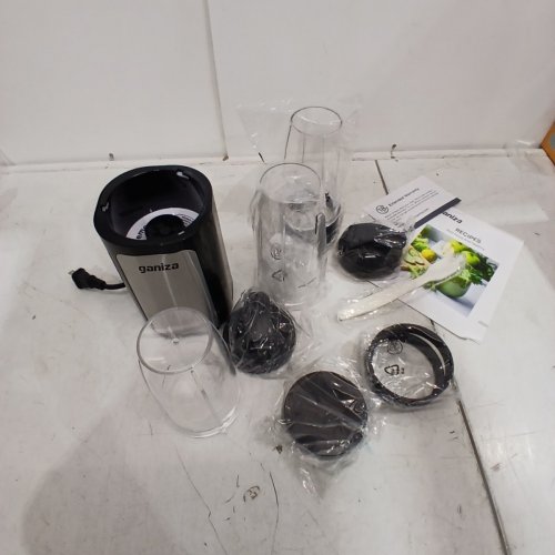 12PC GANIZA PERSONAL SINGLE SERVE SMOOTHIE BLENDER WITH TRAVEL CUPS AND LIDS - BLACK (MODEL: GB06) image 2