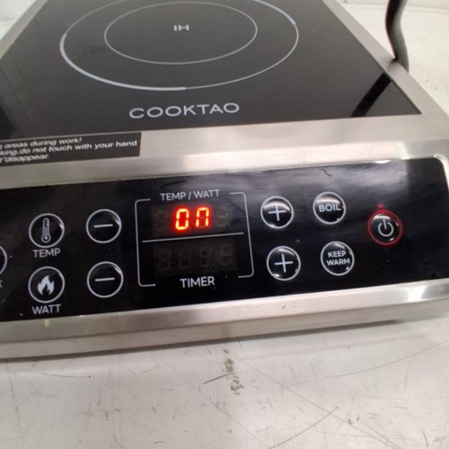 COOKTAO STAINLESS STEEL INDUCTION COOKTOP - 1800W - BLACK/SILVER (MODEL: HL-CC05) image 2