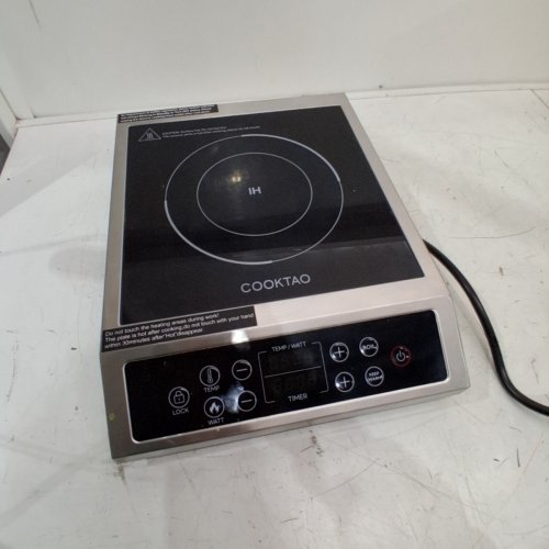 COOKTAO STAINLESS STEEL INDUCTION COOKTOP - 1800W - BLACK/SILVER (MODEL: HL-CC05) image 3