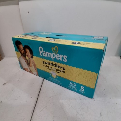 100PK PAMPERS SWADDLERS 100% LEAKPROOF DISPOSABLE BABY DIAPERS - SIZE 5 image 2