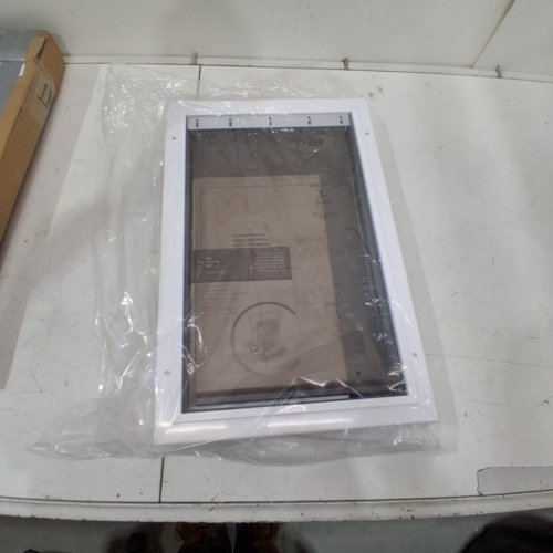 PETSAFE EXTREME WEATHER ENERGY EFFICIENT ALUMINUM PET DOOR –INSULATED FLAP SYSTEM - LARGE, WHITE (MODEL: ZPA19-16854) image 2
