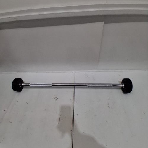 SYNERGEE FIXED BARBELL PRE WEIGHTED STRAIGHT STEEL BAR WITH RUBBER WEIGHTS - 20LB FIXED WEIGHT - 41" - BLACK image 2