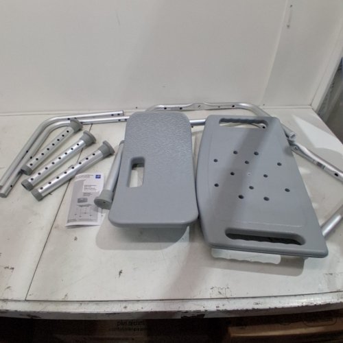 MEDLINE GUARDIAN DELUXE ALUMINUM BATH CHAIR - 400LB CAP - GREY (MODEL: G2-101KRX1) image 2