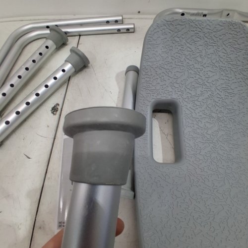 MEDLINE GUARDIAN DELUXE ALUMINUM BATH CHAIR - 400LB CAP - GREY (MODEL: G2-101KRX1) image 4