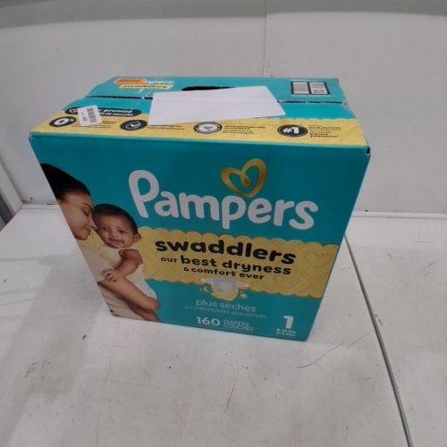 160PK PAMPERS SWADDLERS DISPOSABLE BABY DIAPERS - SIZE 1 (8-14LB) image 2