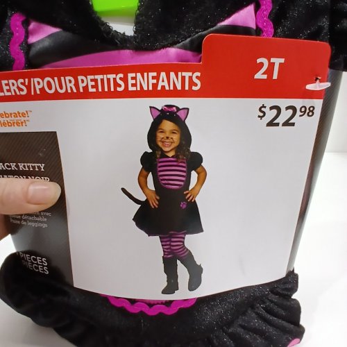 2PC GIRL'S WAY TO CELEBRATEHALLOWEEN BLACK KITTY COSTUME SET - 2T - BLACK / PINK image 4