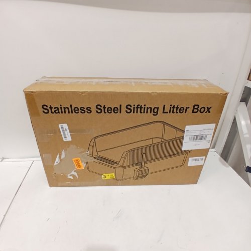 STAINLESS STEEL CAT LITTER BOX - 21" - SILVER image 4