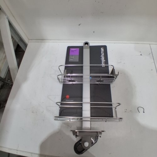 SIMPLE HUMAN ADJUSTABLE SHOWER CADDY ALUMINUM - LARGE - SILVER image 3