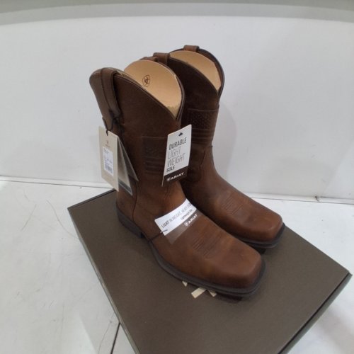 MEN'S ARIAT RAMBLER PATRIOT WESTERN BOOT - SIZE 11.5 - RUSTIC BROWN ( STYLE: 10029692) image 3