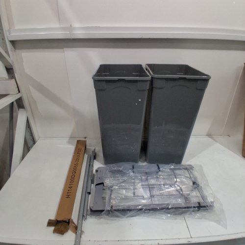 DOUBLE PULL-OUT TRASH CAN - 50QT EACH - GREY (MODEL: BB-LM50L02) image 2